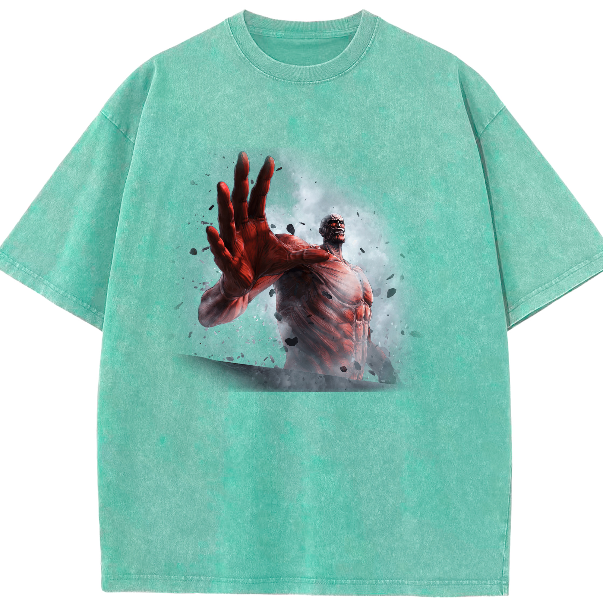 （画像用） 進撃の巨人 Attack on Titan 綿100% ヴィンテージ風 半袖Tシャツ（フロントプリント）